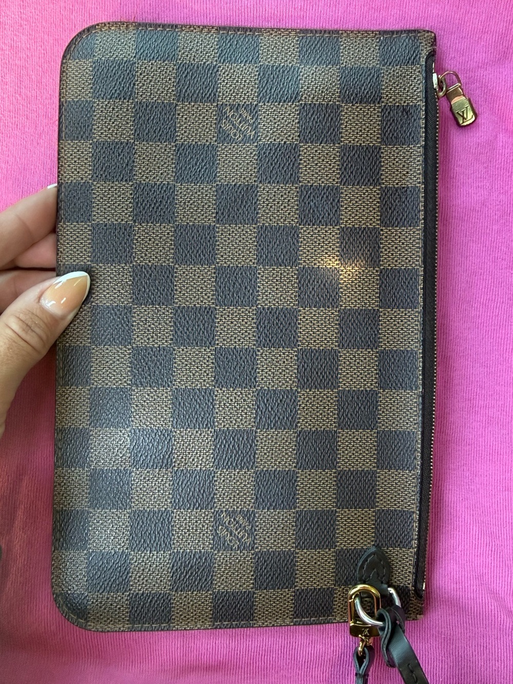 Louis Vuitton Brown Damier Ebene Wristlet Pouch - Picture 2 of 5